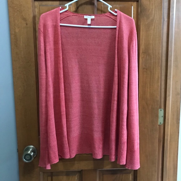 Eileen Fisher Linen Delave Open Cardigan - Picture 1 of 10